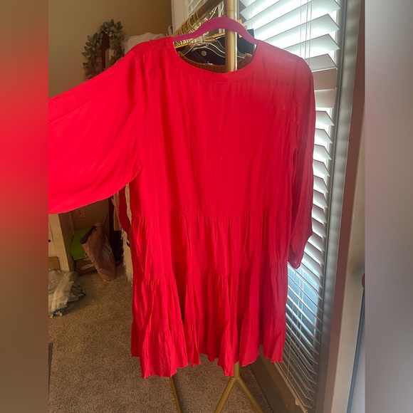 Red button up swing dress - Picture 3 of 6